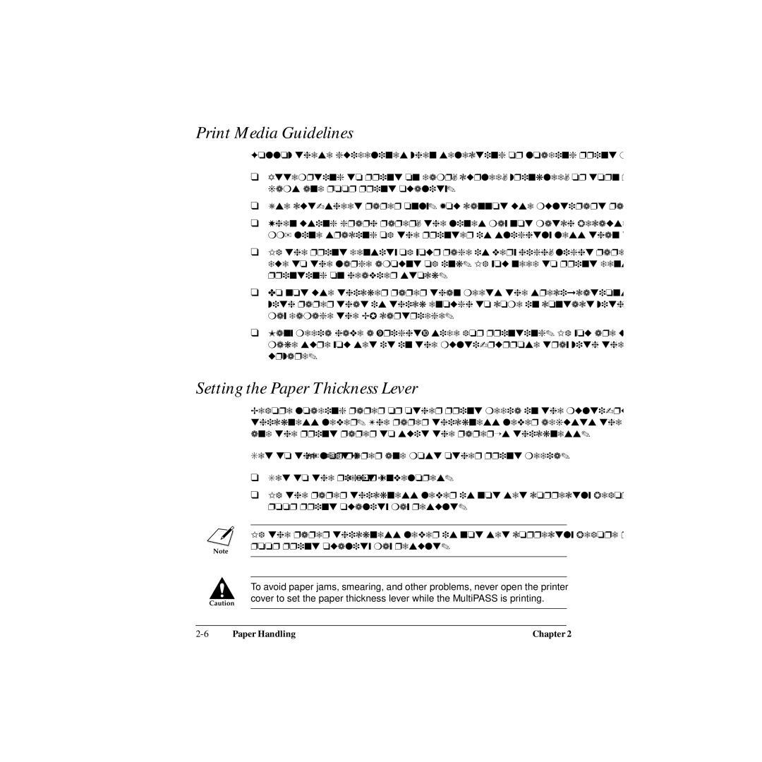 Canon MP-C545 user manual Print Media Guidelines, Setting the Paper Thickness Lever 