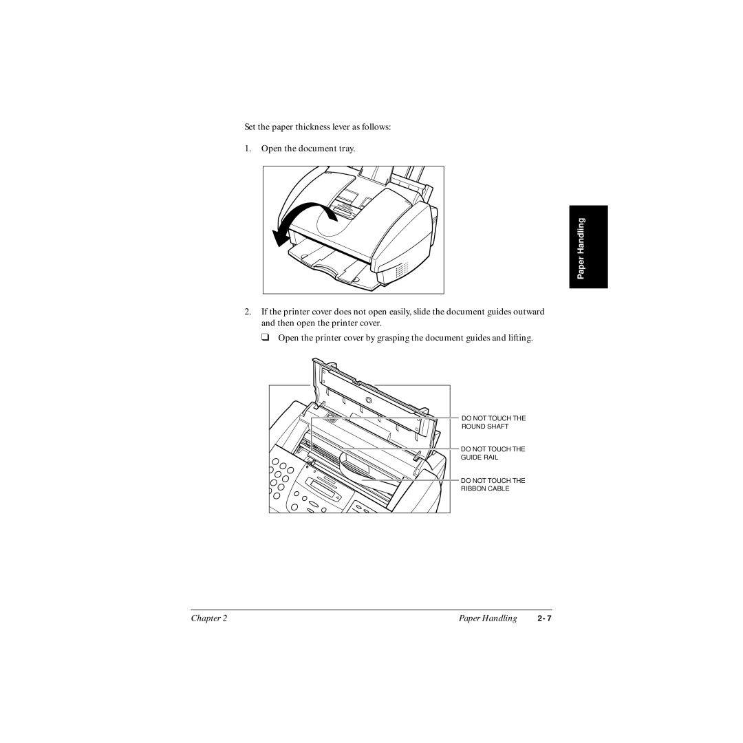 Canon MP-C545 user manual Do not Touch Round Shaft Guide Rail Ribbon Cable 