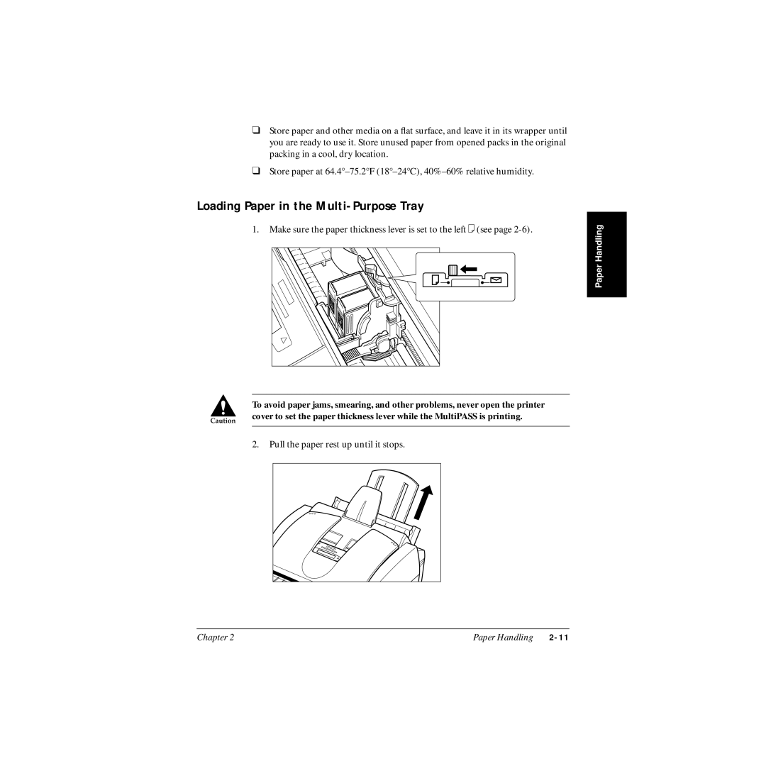 Canon MP-C545 user manual Loading Paper in the Multi-Purpose Tray 