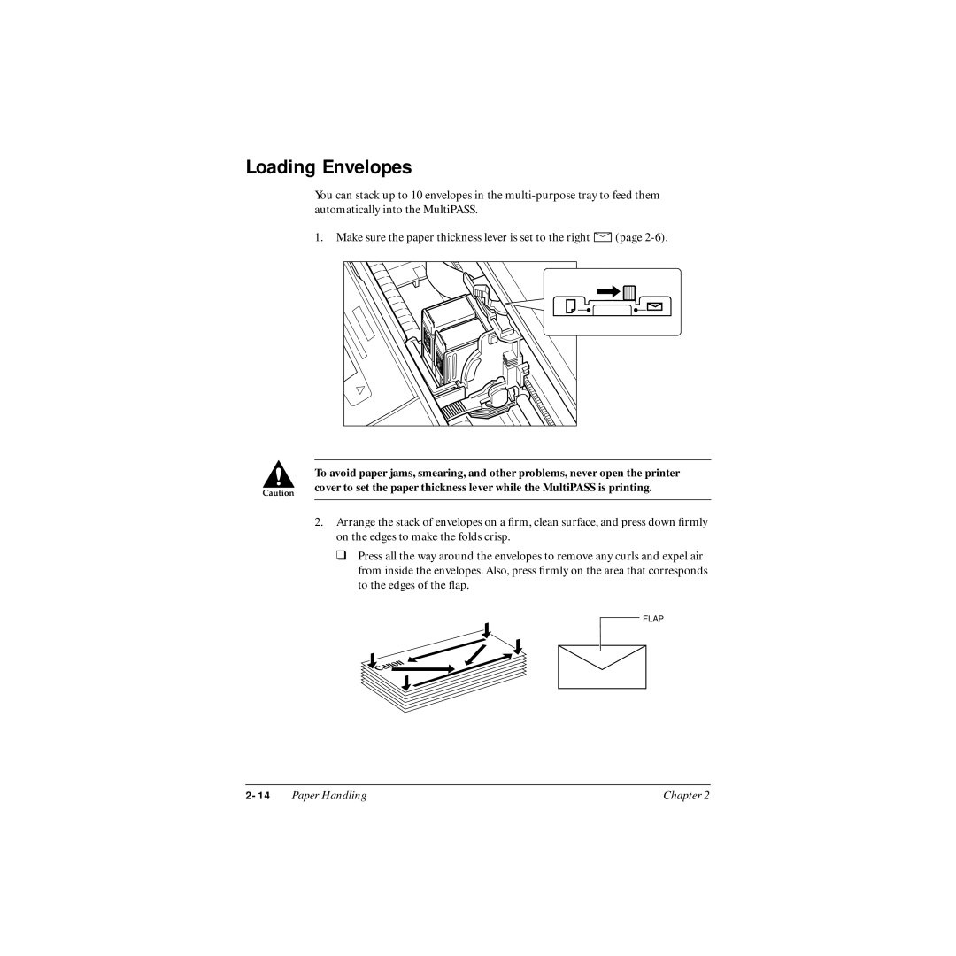 Canon MP-C545 user manual Loading Envelopes 