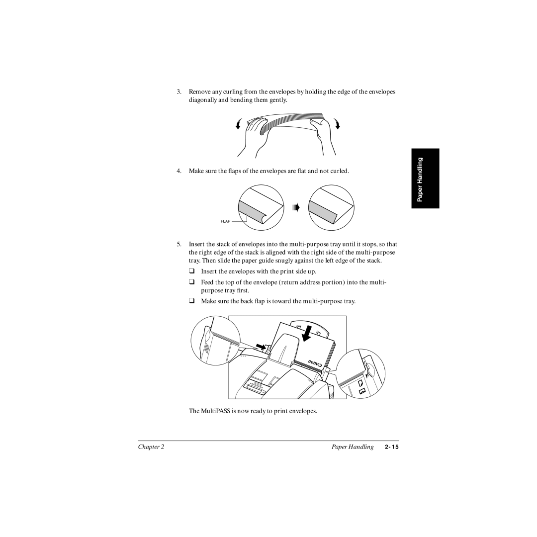 Canon MP-C545 user manual MultiPASS is now ready to print envelopes 