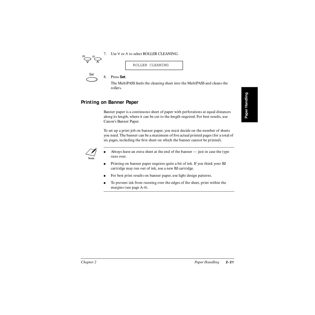 Canon MP-C545 user manual Printing on Banner Paper 