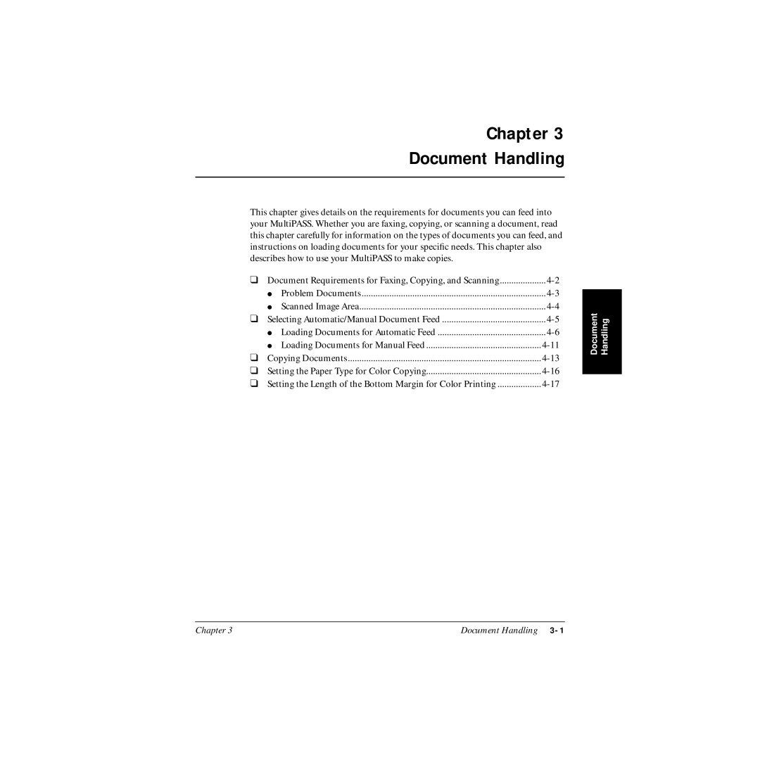 Canon MP-C545 user manual Document Handling 