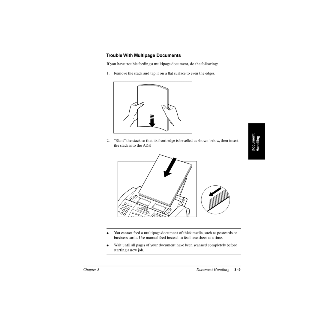 Canon MP-C545 user manual Trouble With Multipage Documents 