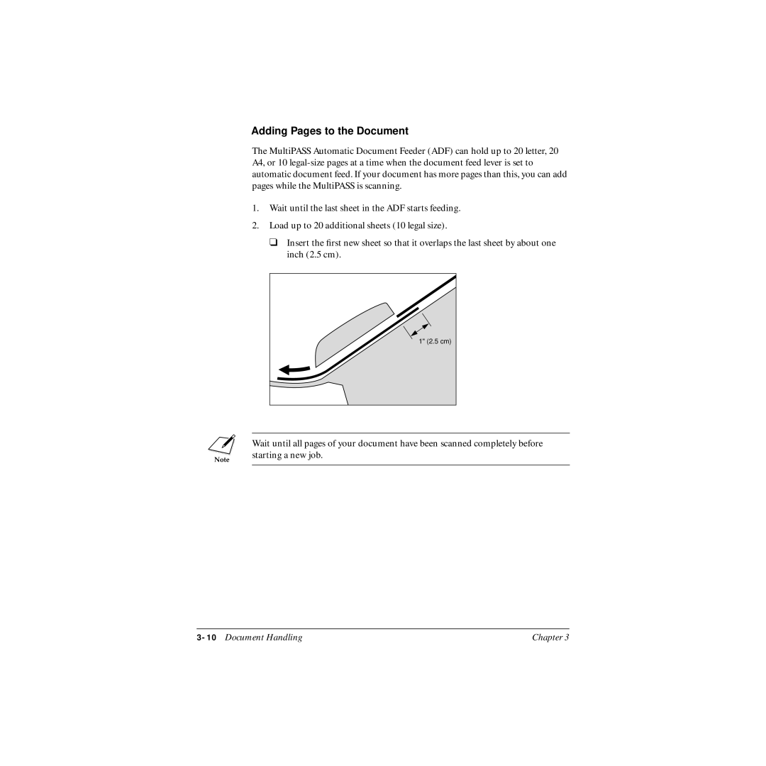 Canon MP-C545 user manual Adding Pages to the Document 