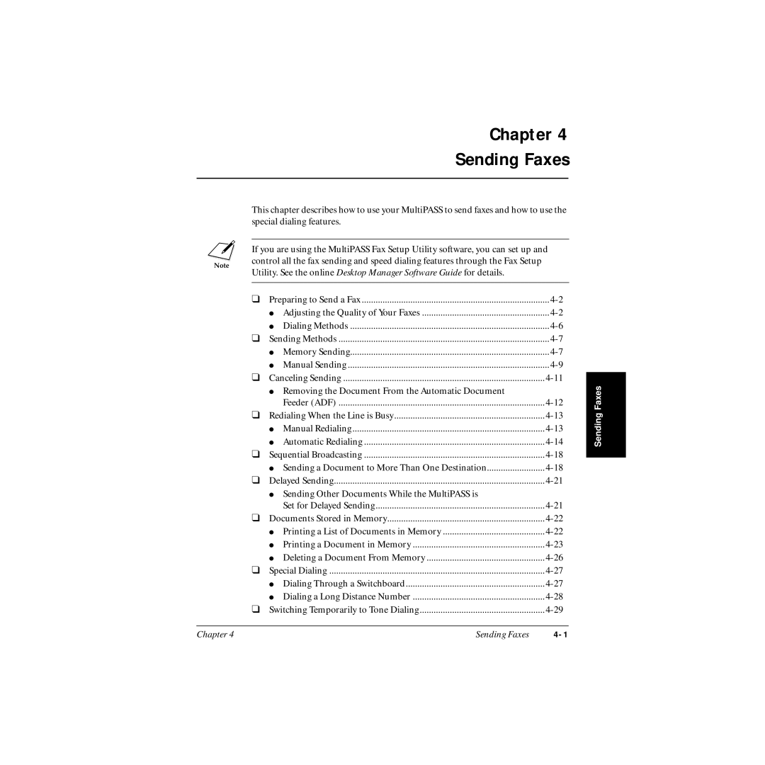 Canon MP-C545 user manual Sending Faxes 