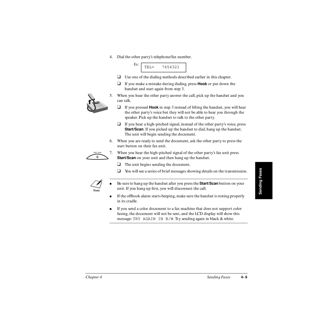 Canon MP-C545 user manual Dial the other party’s telephone/fax number 