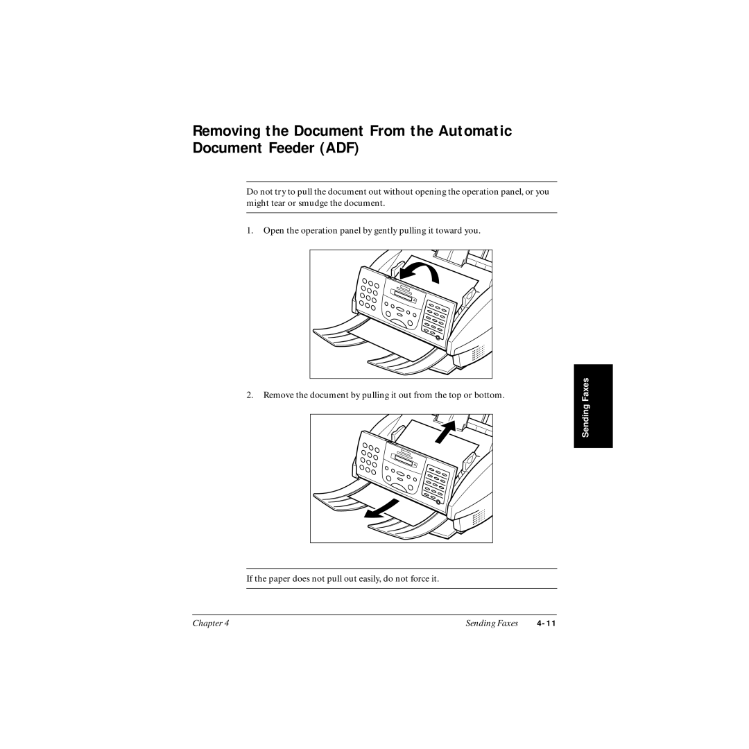 Canon MP-C545 user manual Removing the Document From the Automatic Document Feeder ADF 