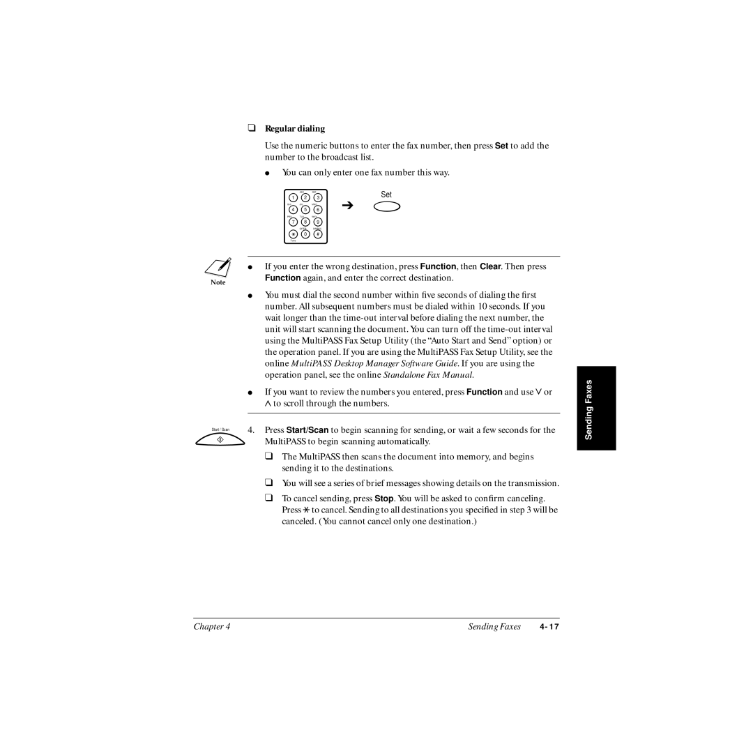 Canon MP-C545 user manual MultiPASS to begin scanning automatically 