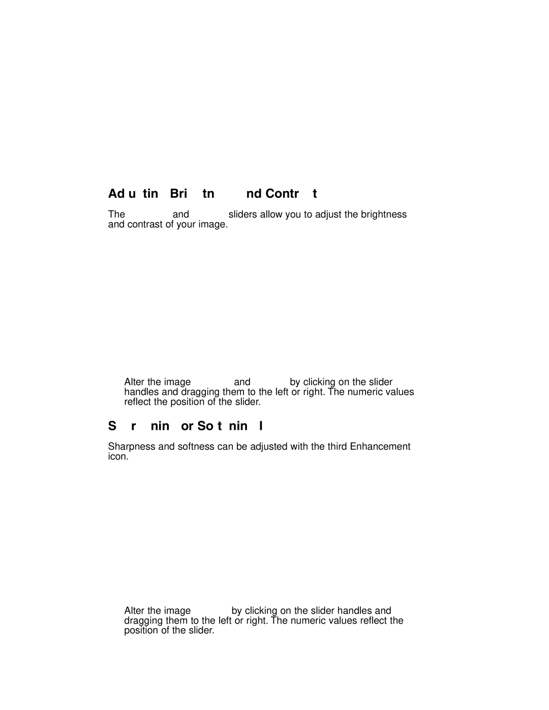 Canon MP-C635 user manual Adjusting Brightness and Contrast, Sharpening or Softening Images 