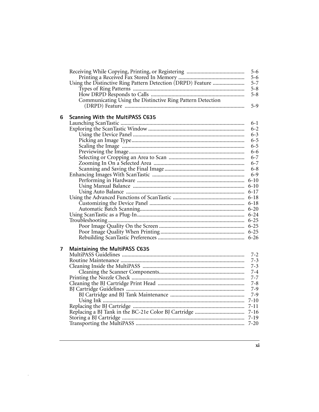 Canon MP-C635 user manual Scanning With the MultiPASS C635, Maintaining the MultiPASS C635 