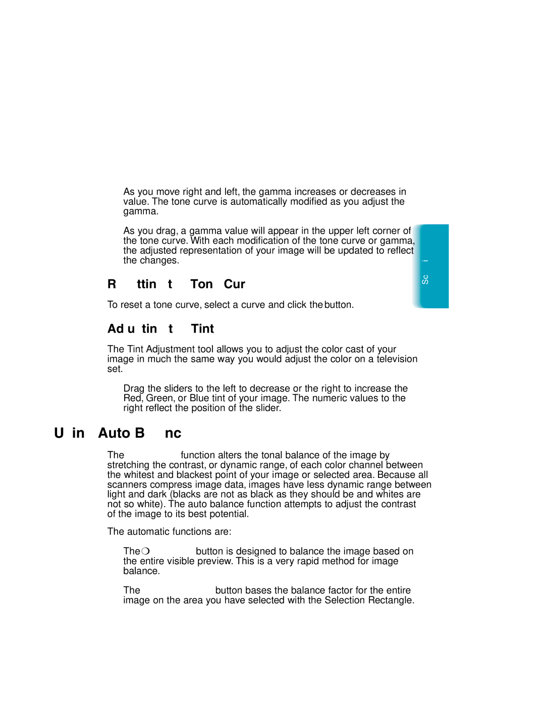 Canon MP-C635 user manual Using Auto Balance, Resetting the Tone Curve, Adjusting the Tint 