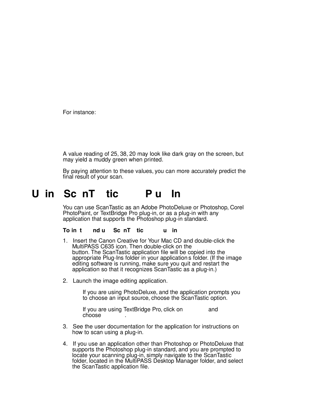 Canon MP-C635 user manual Using ScanTastic as a Plug-In, To install and use ScanTastic as a plug-in 