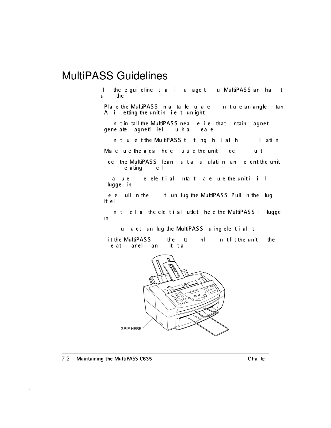 Canon MP-C635 user manual MultiPASS Guidelines 