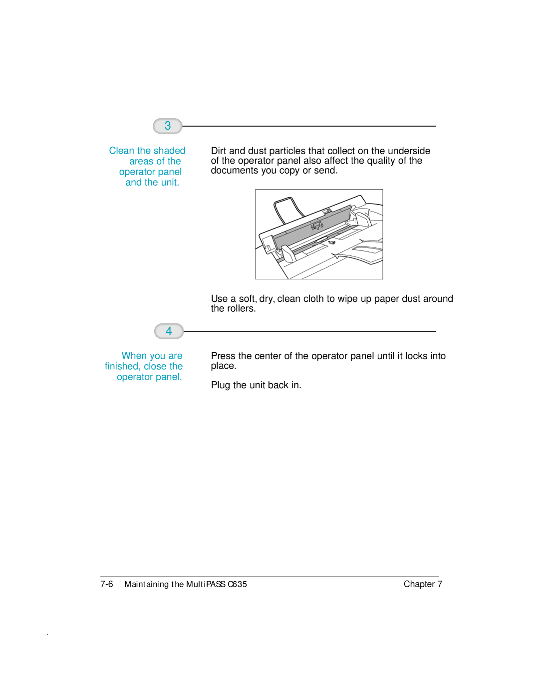 Canon MP-C635 user manual When you are finished, close the operator panel 