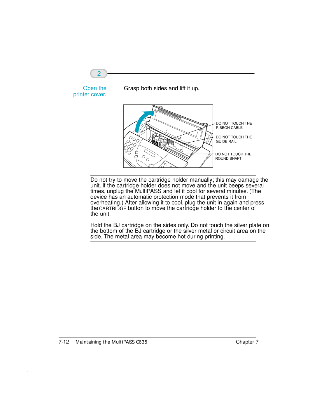 Canon MP-C635 user manual Open, Grasp both sides and lift it up 