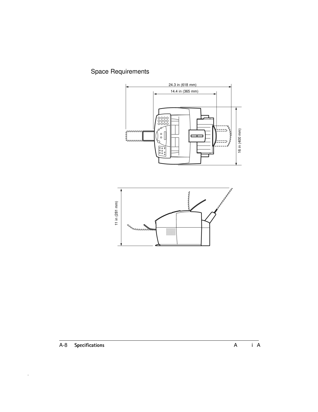 Canon MP-C635 user manual Space Requirements 