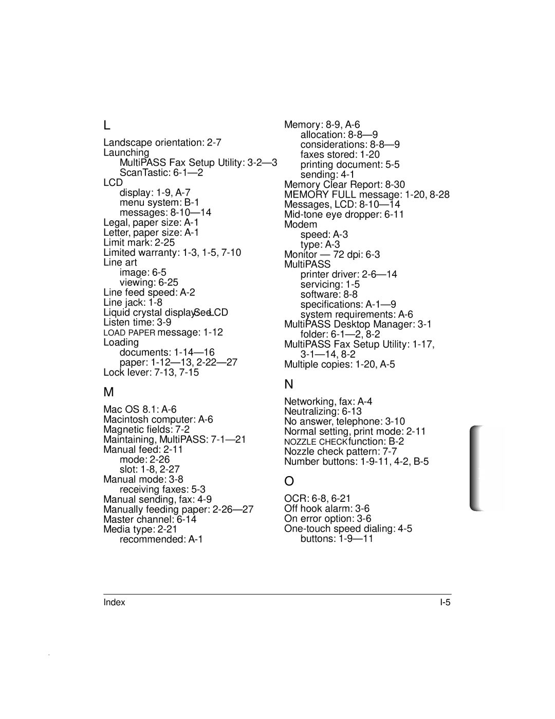 Canon MP-C635 user manual Lcd 