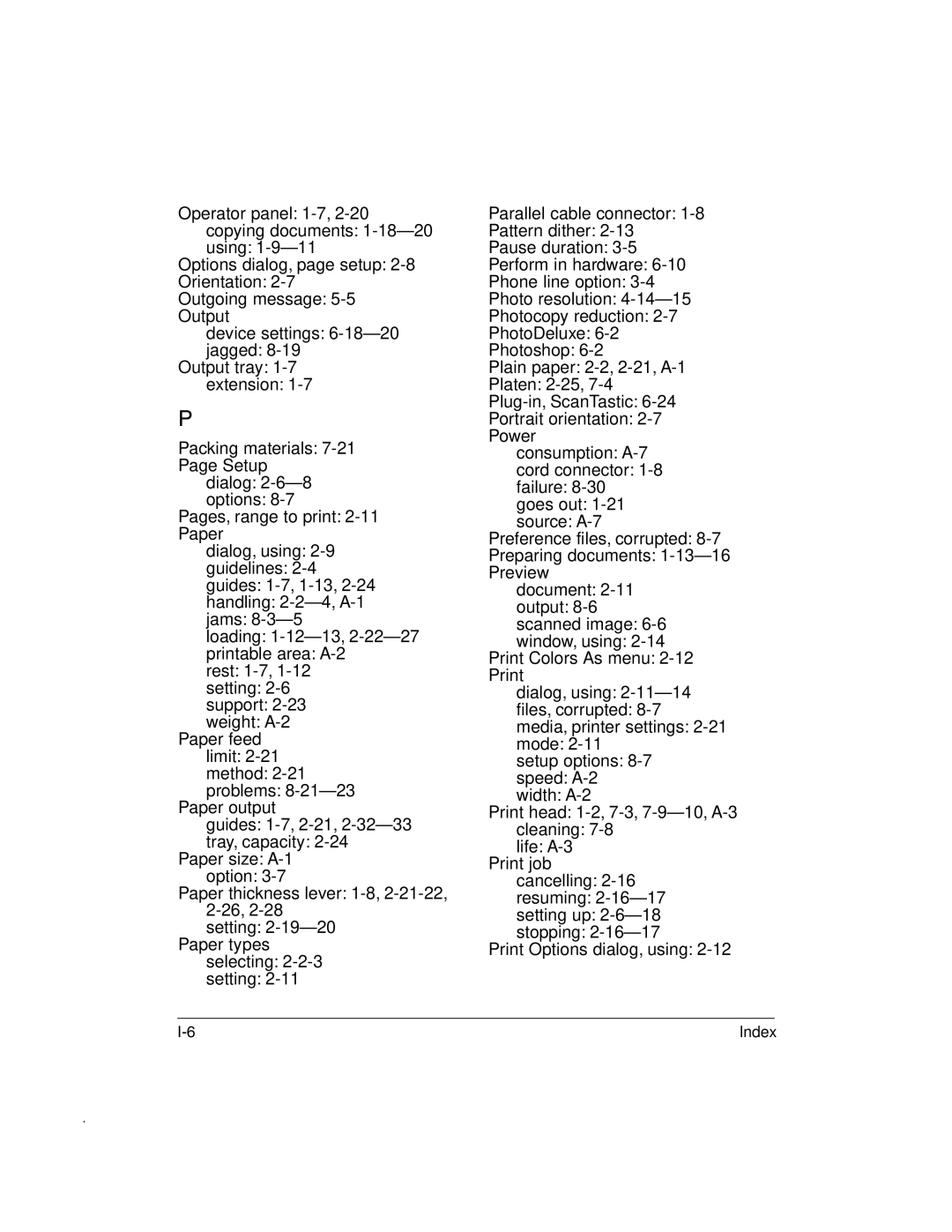 Canon MP-C635 user manual Index 