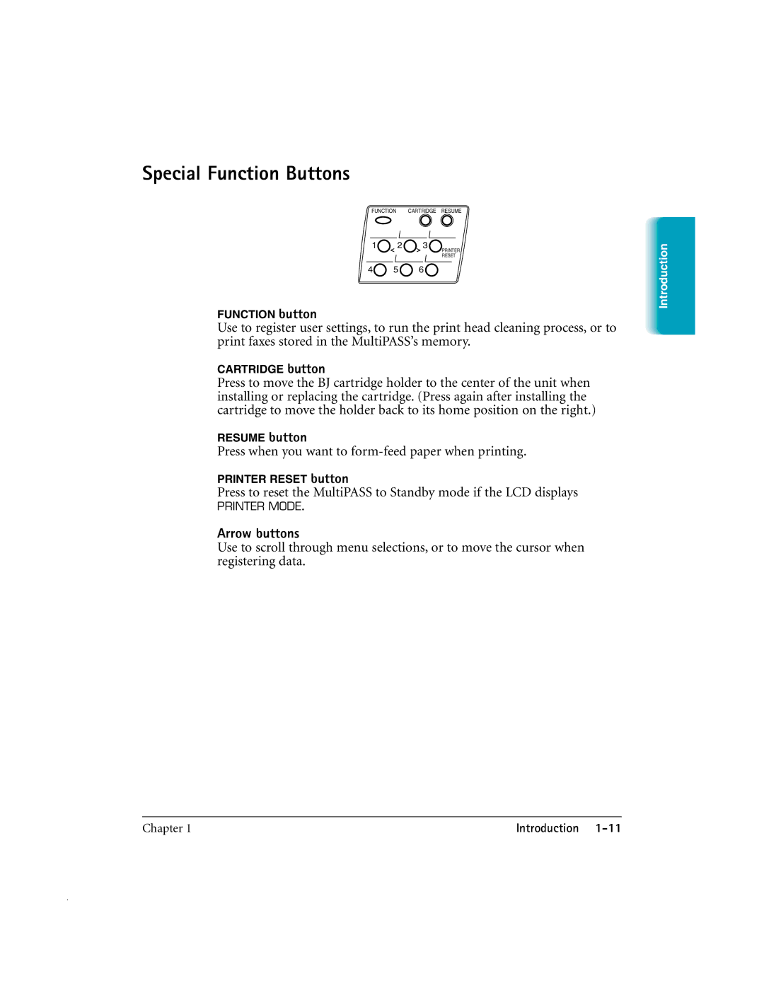 Canon MP-C635 user manual Special Function Buttons, Arrow buttons 