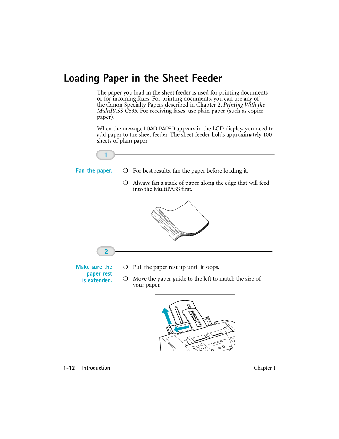 Canon MP-C635 user manual Loading Paper in the Sheet Feeder 