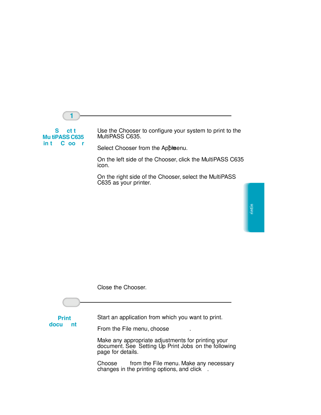 Canon MP-C635 user manual Select MultiPASS C635 Chooser 