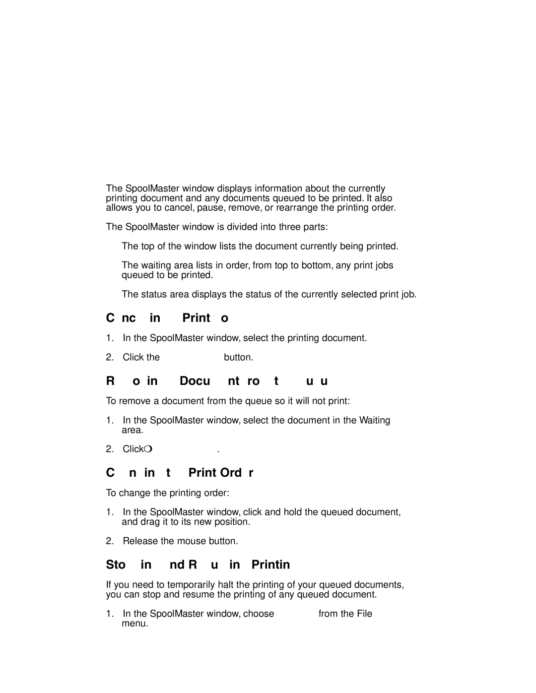 Canon MP-C635 user manual Cancelling a Print Job, Removing a Document from the Queue, Changing the Print Order 