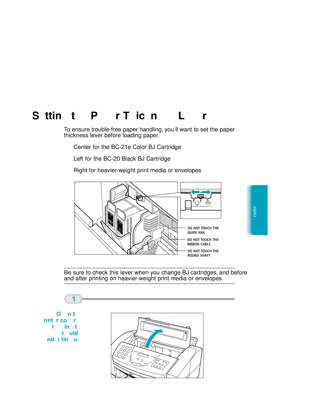 Canon MP-C635 user manual Setting the Paper Thickness Lever 