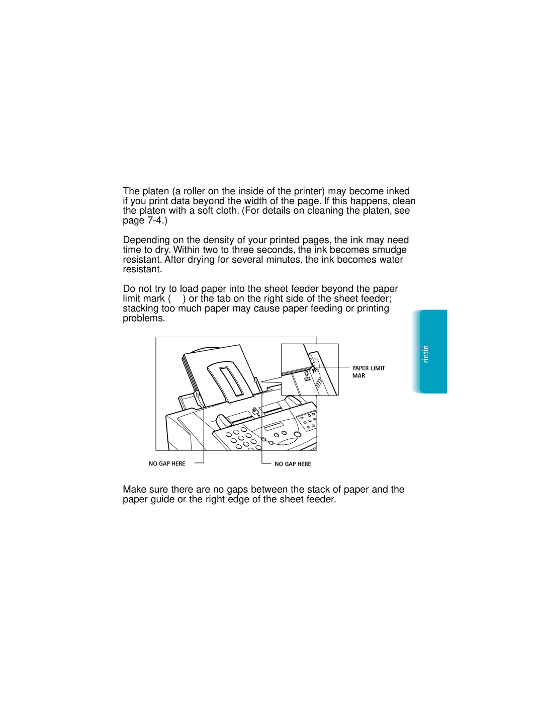 Canon MP-C635 user manual Paper Limit 