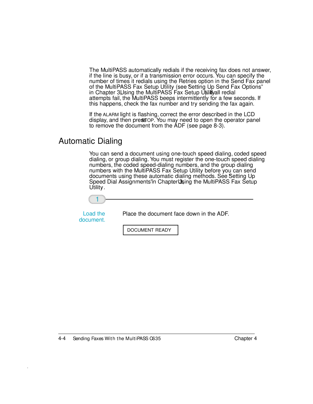 Canon MP-C635 user manual Automatic Dialing, Load 