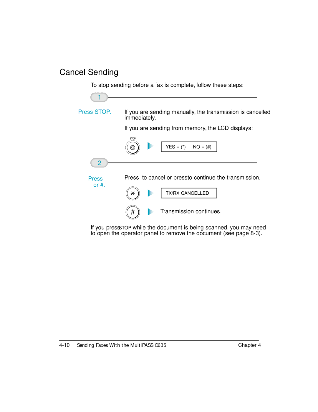 Canon MP-C635 user manual Cancel Sending, Or # 