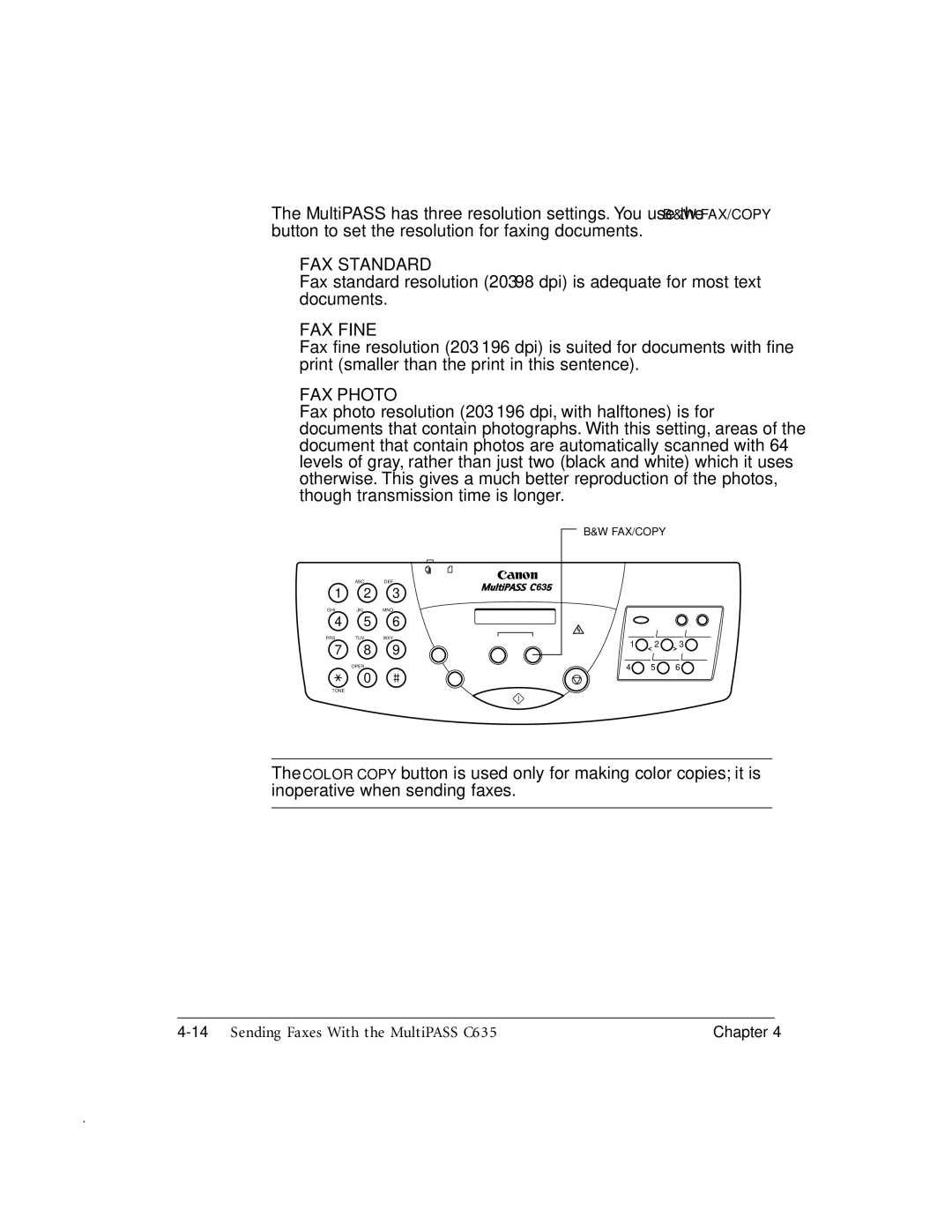 Canon MP-C635 user manual FAX Standard 