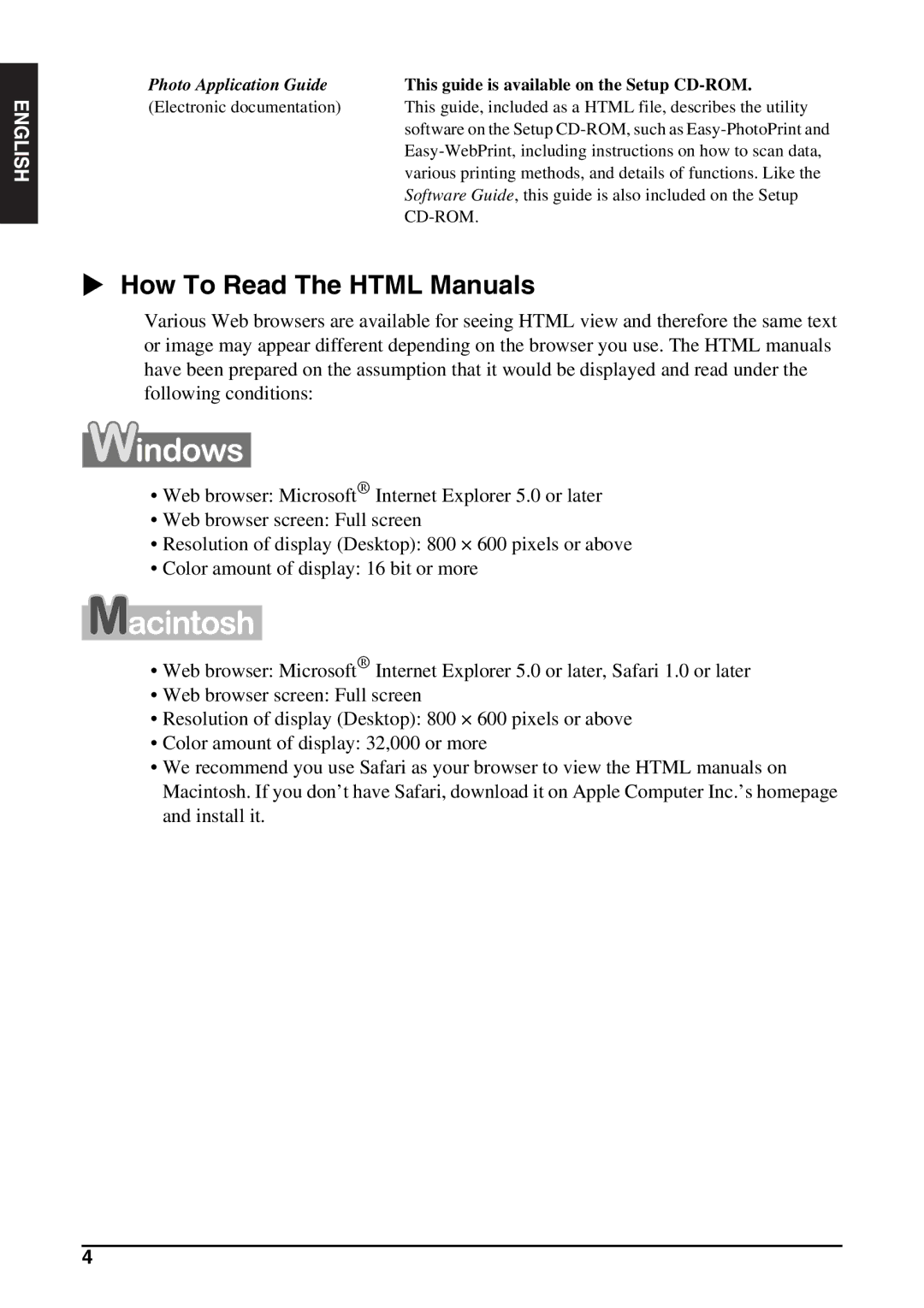 Canon MP130 manual How To Read The Html Manuals, Photo Application Guide 