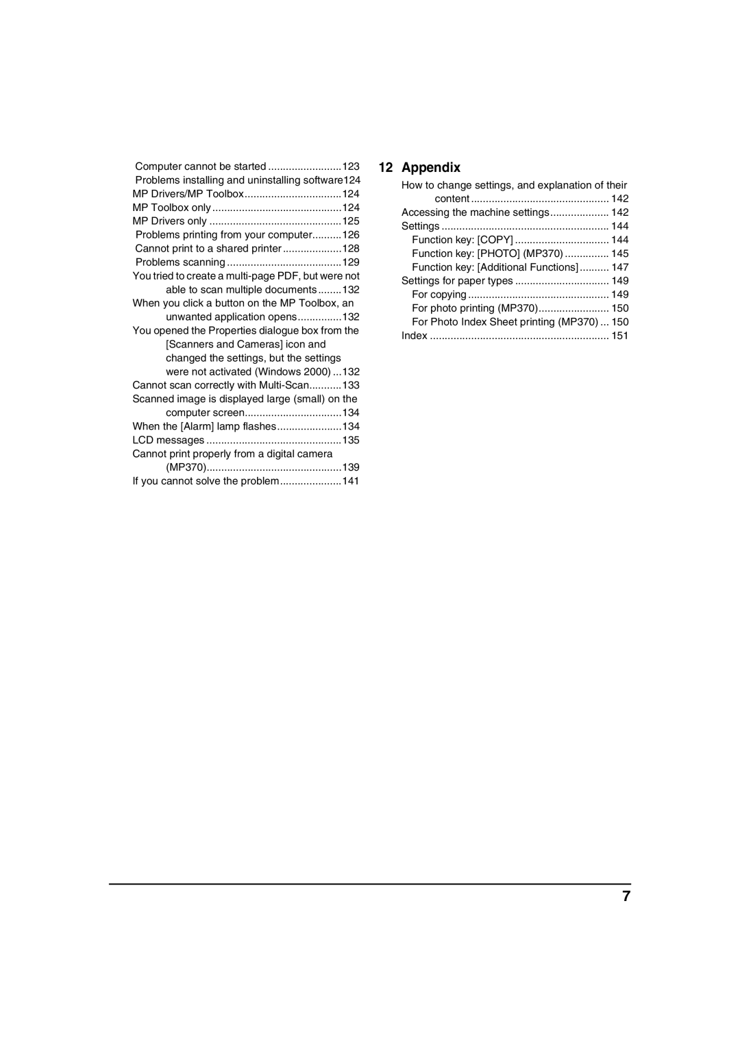 Canon MP370, MP360 manual Appendix 