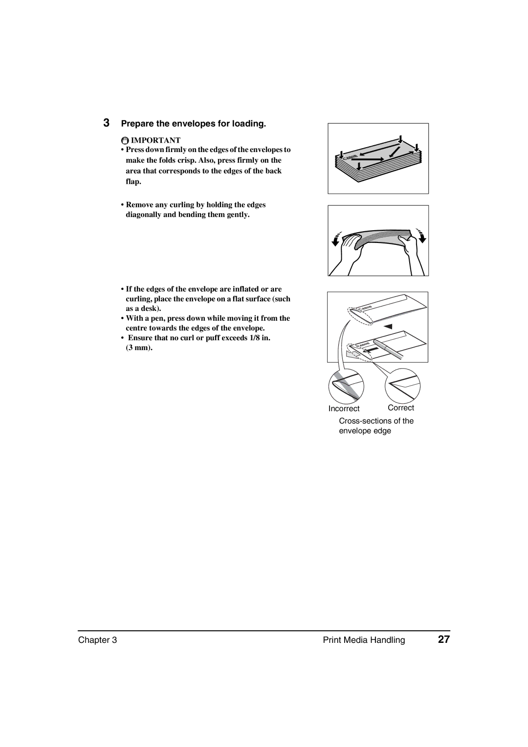 Canon MP370, MP360 manual Prepare the envelopes for loading 