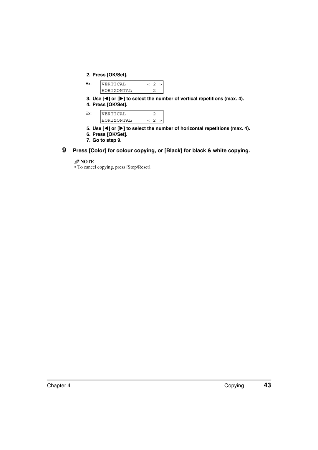 Canon MP370, MP360 manual Vertical Horizontal 