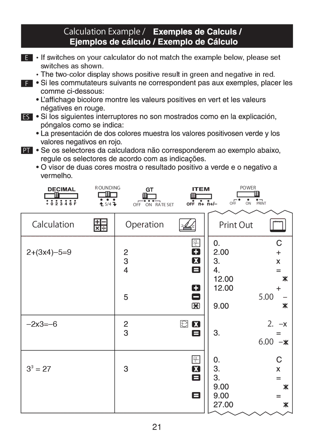 Canon MP41DHII manual Calculation Example 