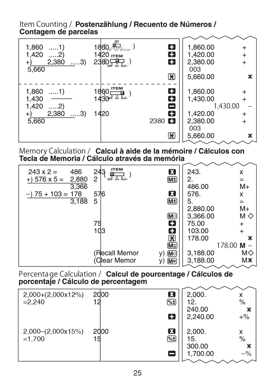 Canon MP41DHII manual Item Counting 