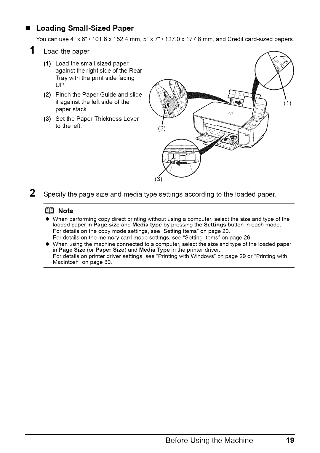 Canon MP470 quick start Loading Small-Sized Paper, Load the paper 