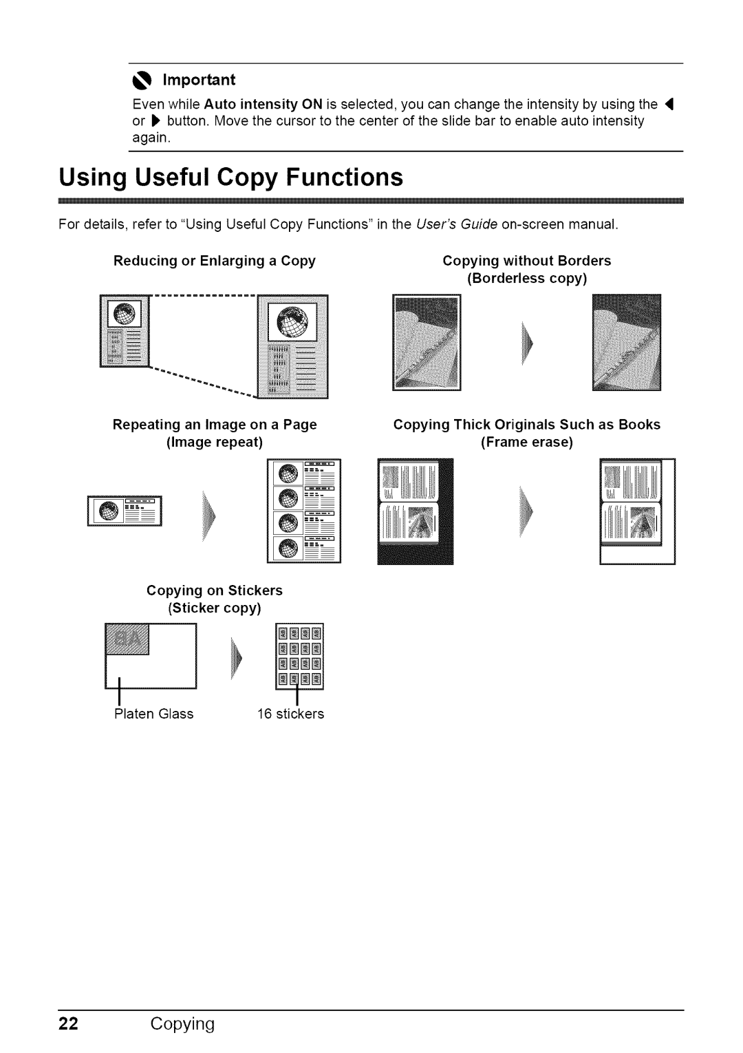 Canon MP470 quick start Using Useful Copy Functions 