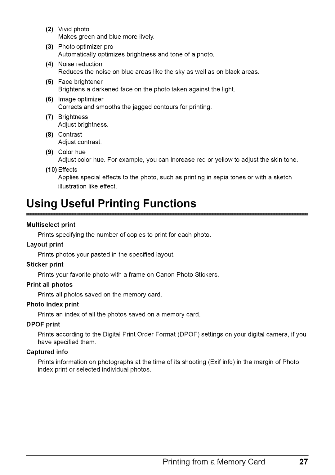 Canon MP470 quick start Using Useful Printing Functions, Multiselect print 