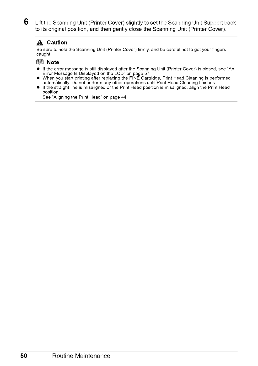 Canon MP470 quick start Routine Maintenance 