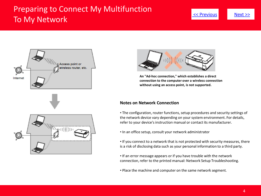 Canon MP495 manual Place the machine and computer on the same network segment 