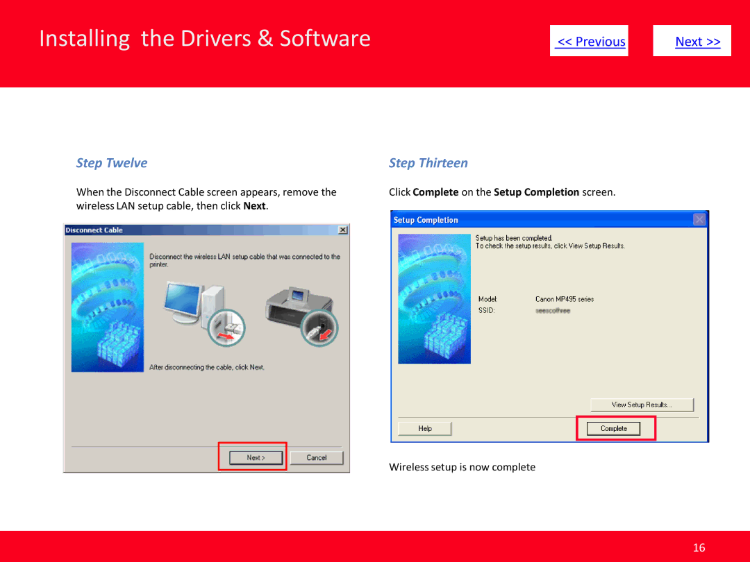 Canon MP495 manual Step Twelve Step Thirteen 