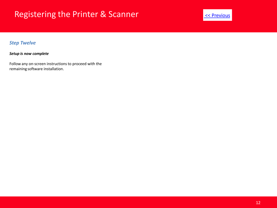 Canon MP495 manual Registering the Printer & Scanner, Step Twelve 