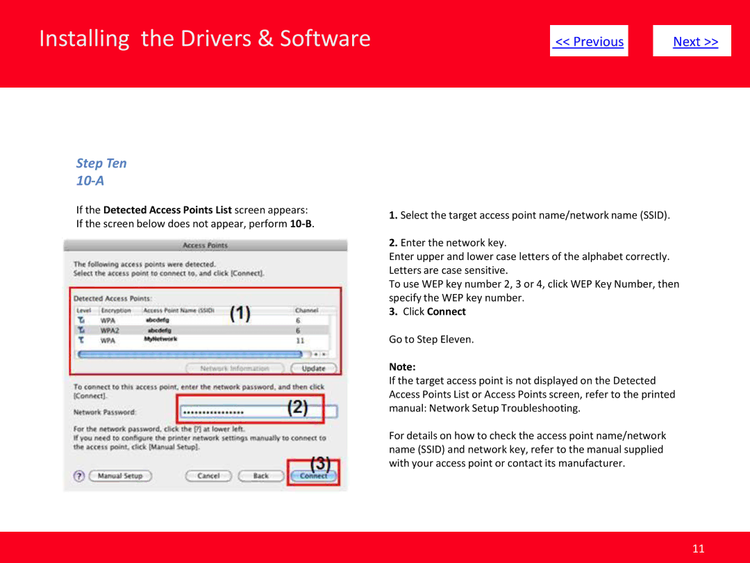 Canon MP499 manual Step Ten 10-A, Click Connect 