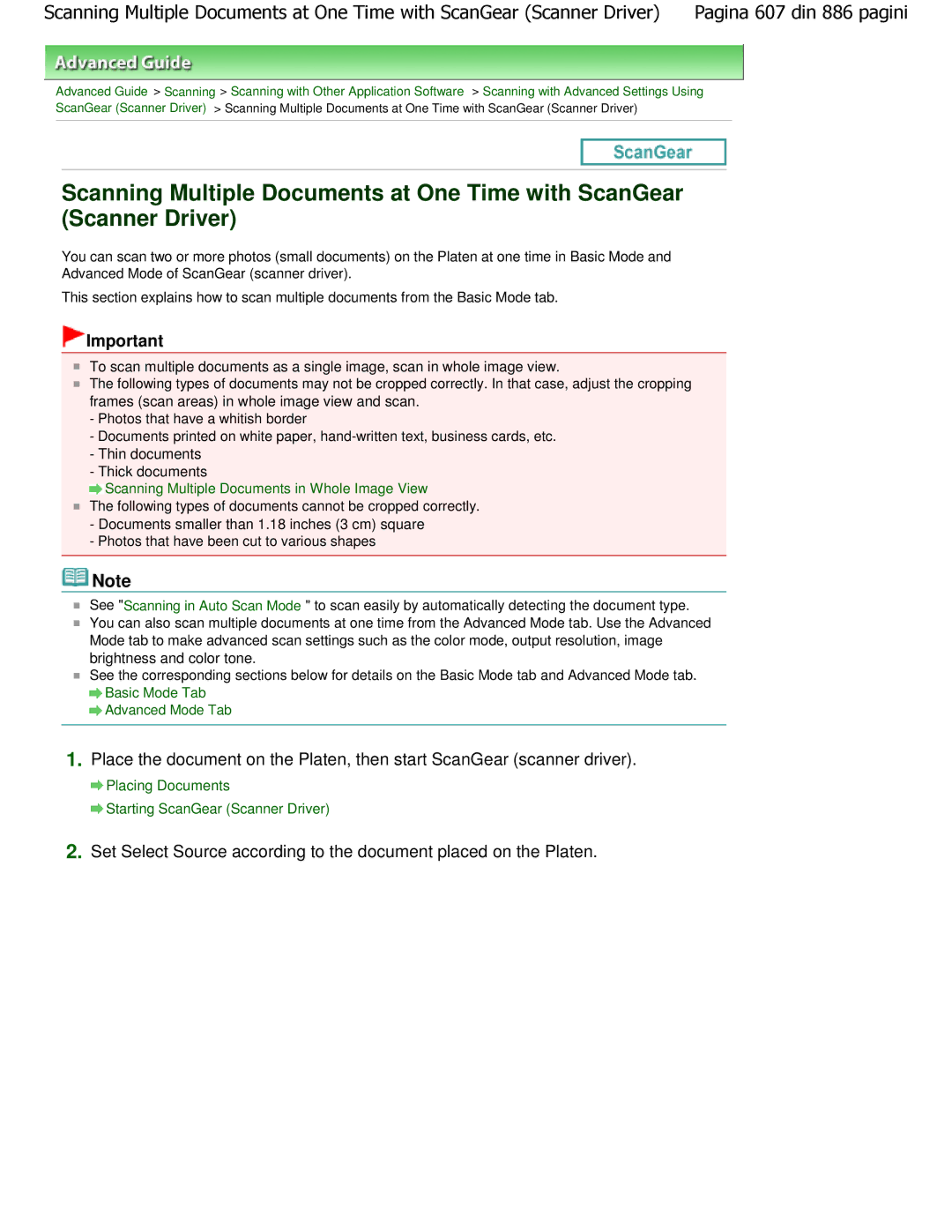 Canon MP550 manual Scanning Multiple Documents in Whole Image View 