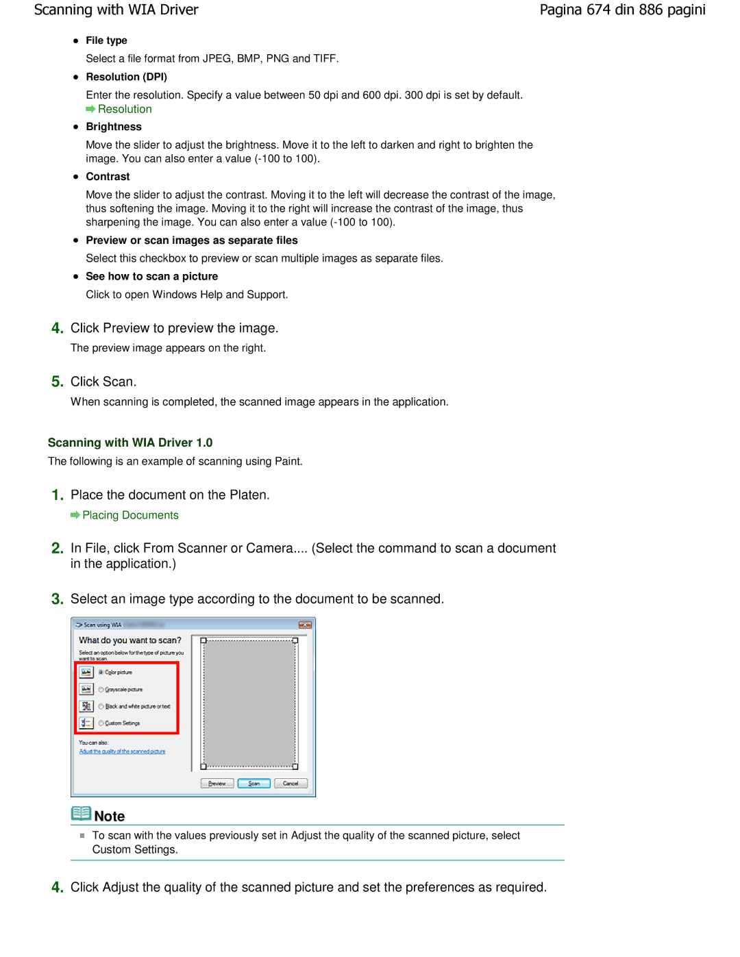 Canon MP550 manual Click Preview to preview the image, Resolution DPI, Preview or scan images as separate files 