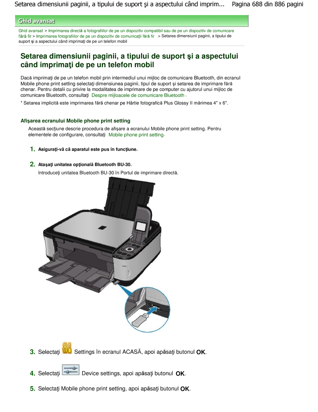 Canon MP550 manual Afiẟarea ecranului Mobile phone print setting 