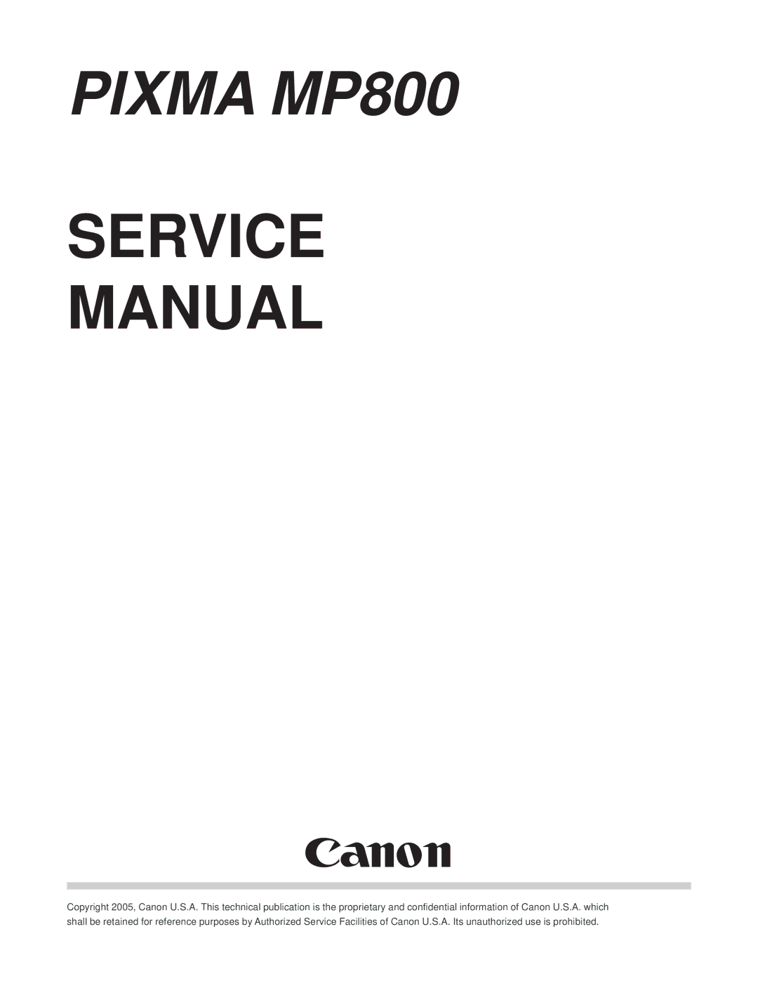 Canon manual Pixma MP800 